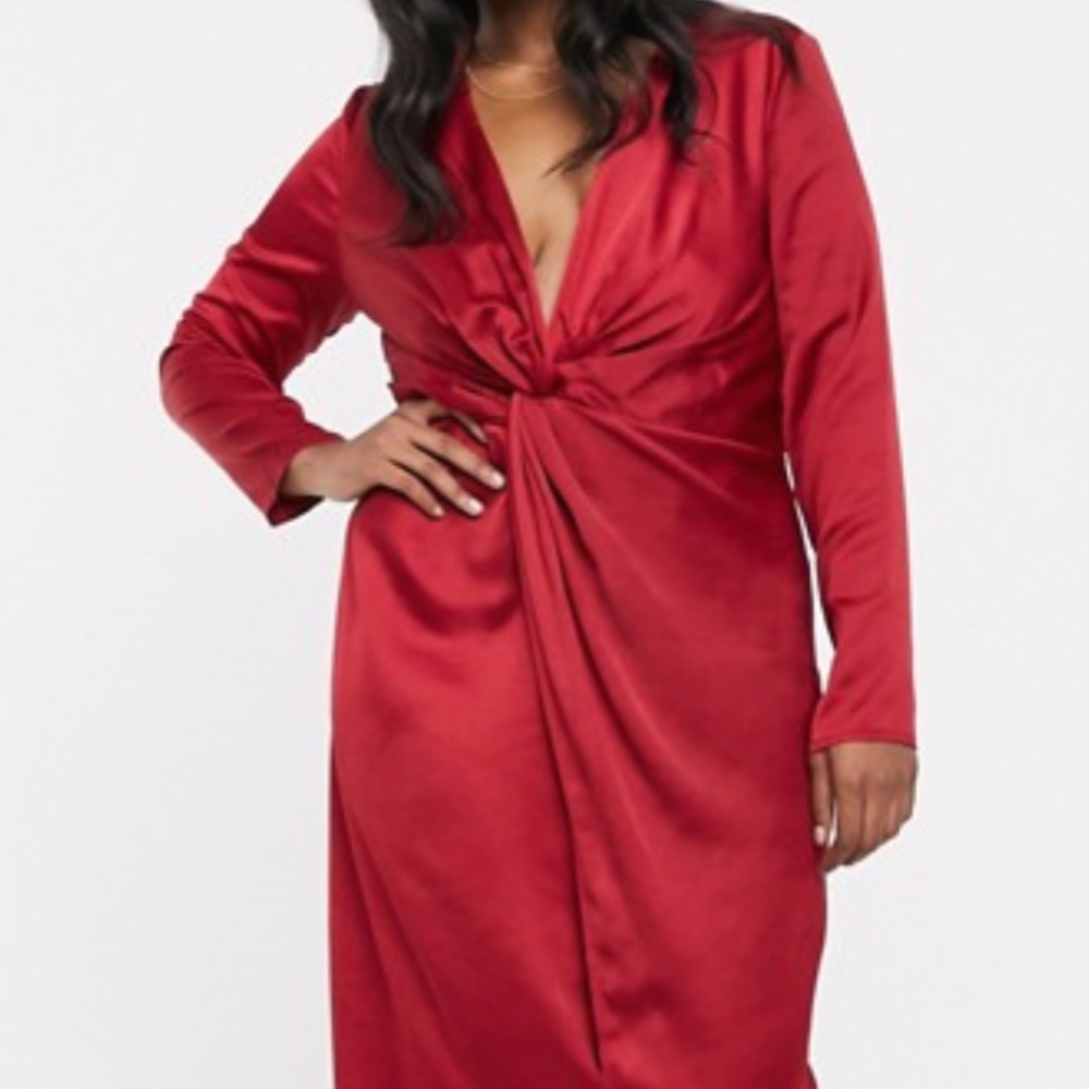 Silk Dress with Twist Front